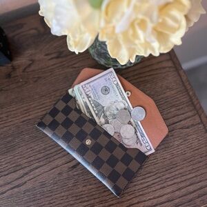 Checkered Print slip wallet